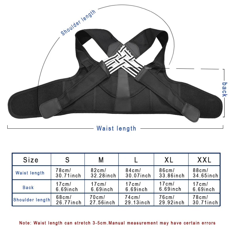 Correcteur de posture pour hommes et femmes – redresseur d'épaules ajustable avec soutien complet du dos