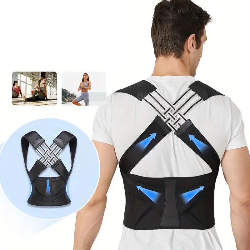 Correcteur de posture pour hommes et femmes – redresseur d'épaules ajustable avec soutien complet du dos