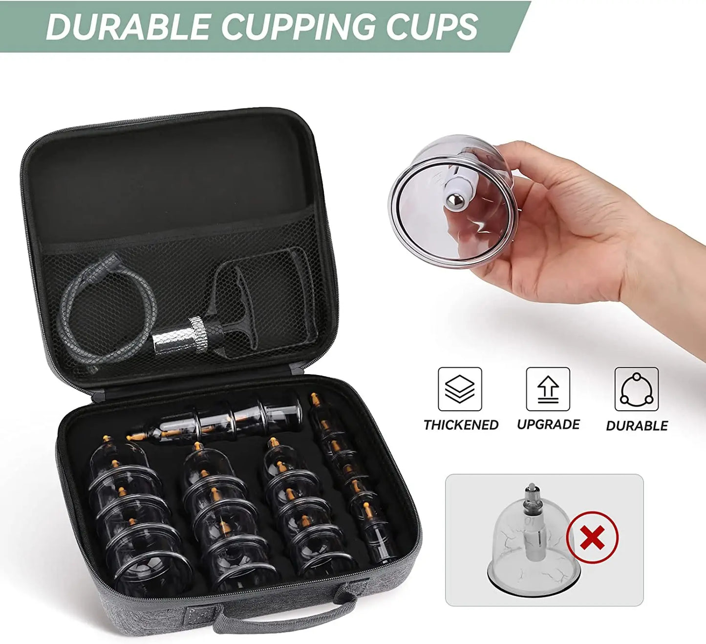 Ensemble de ventouses sous vide 24 pièces (Hijama)– kit de massage thérapeutique et anti‑cellulite