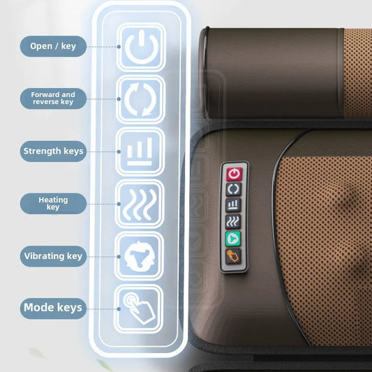 Matelas de massage électrique multifonction – traction lombaire, airbags et chaleur