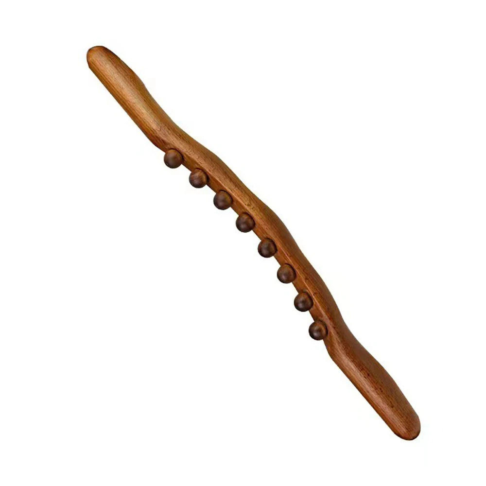 Bâton de massage en bois 20/8 perles – rouleau Gua Sha pour dos et corps