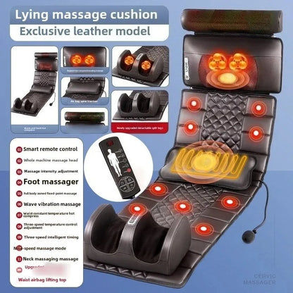 Matelas de massage électrique multifonction – traction lombaire, airbags et chaleur
