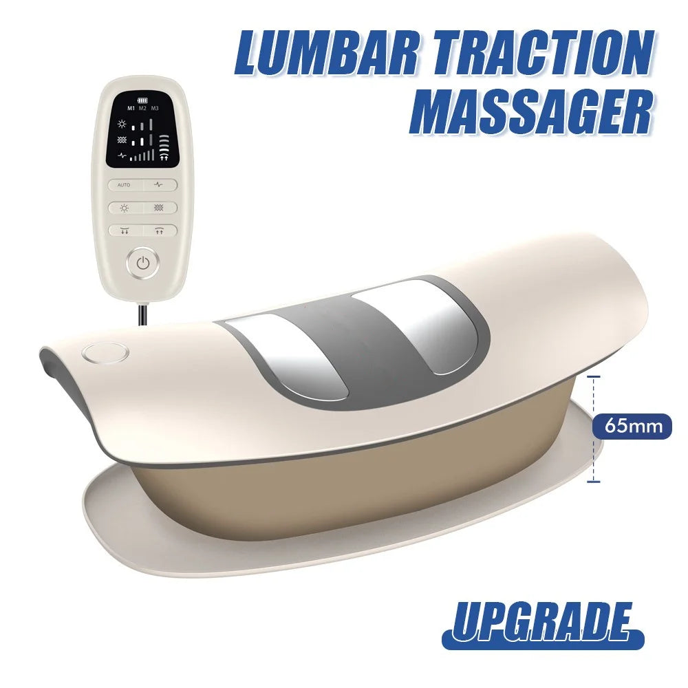 Appareil de traction lombaire électrique – coussin gonflable avec vibration et chaleur