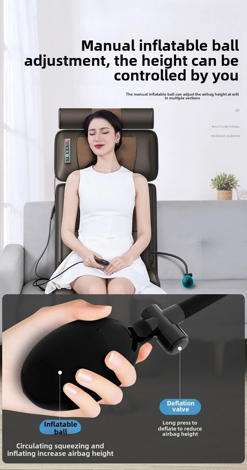Matelas de massage électrique multifonction – traction lombaire, airbags et chaleur