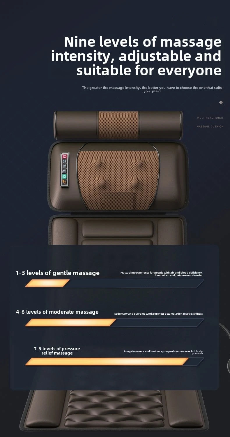 Matelas de massage électrique multifonction – traction lombaire, airbags et chaleur