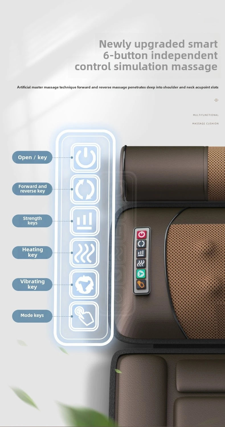 Matelas de massage électrique multifonction – traction lombaire, airbags et chaleur