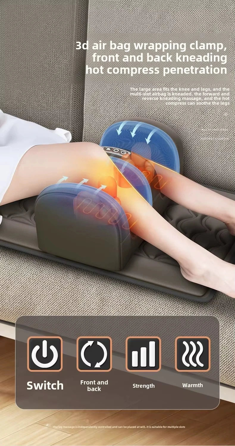 Matelas de massage électrique multifonction – traction lombaire, airbags et chaleur