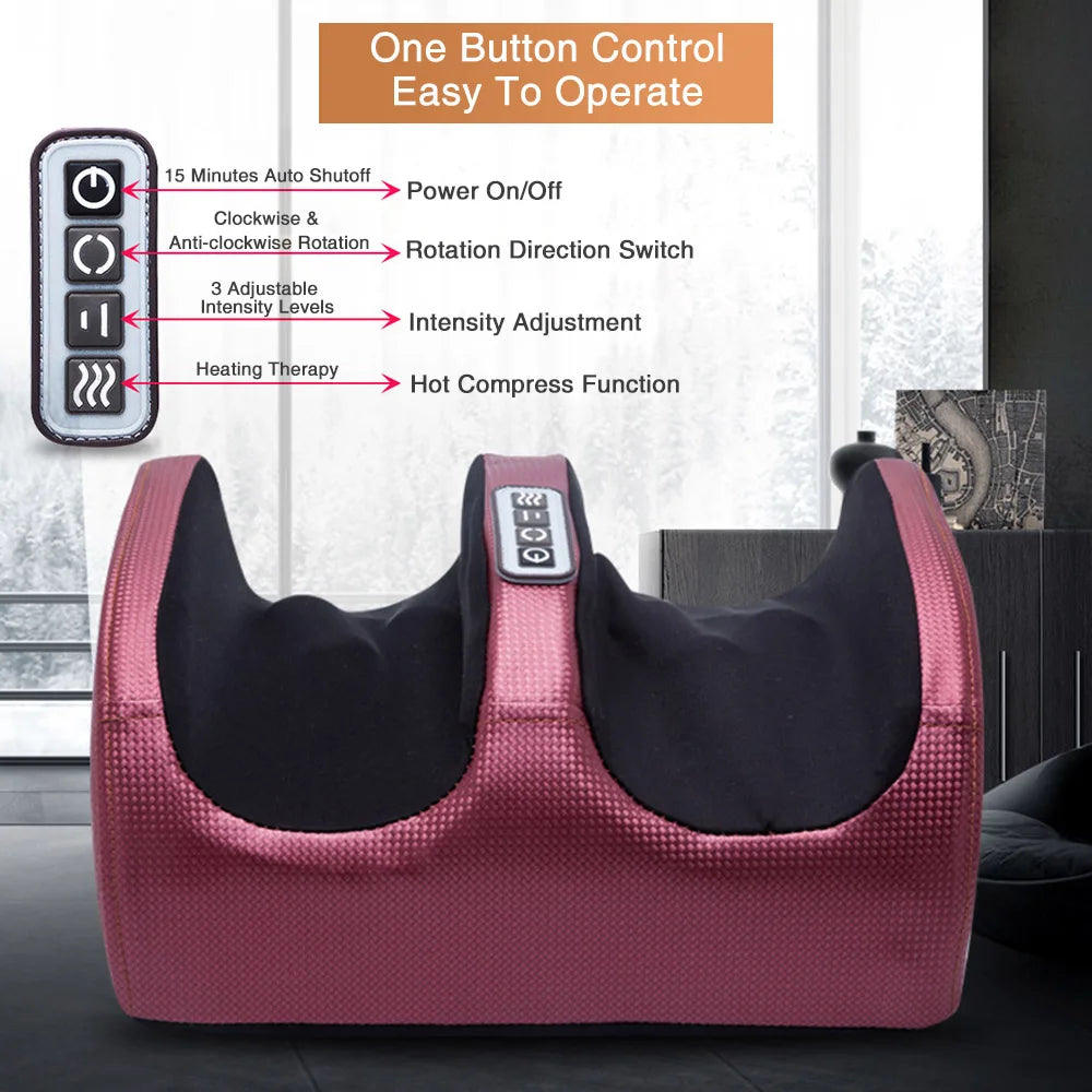 Massageur de pieds électrique chauffant – Shiatsu avec compression et rouleaux