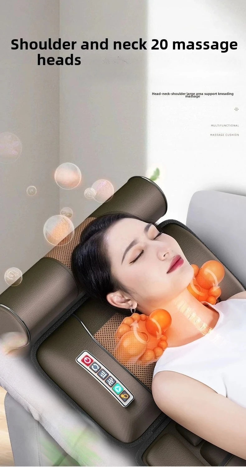 Matelas de massage électrique multifonction – traction lombaire, airbags et chaleur