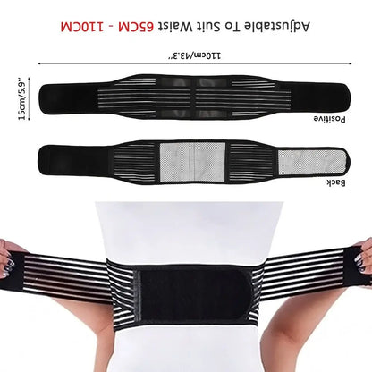 Ceinture de soutien lombaire magnétique unisexe – autochauffante et réglable pour soulager les douleurs dorsales