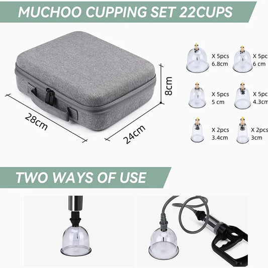 Ensemble de ventouses sous vide 24 pièces (Hijama)– kit de massage thérapeutique et anti‑cellulite
