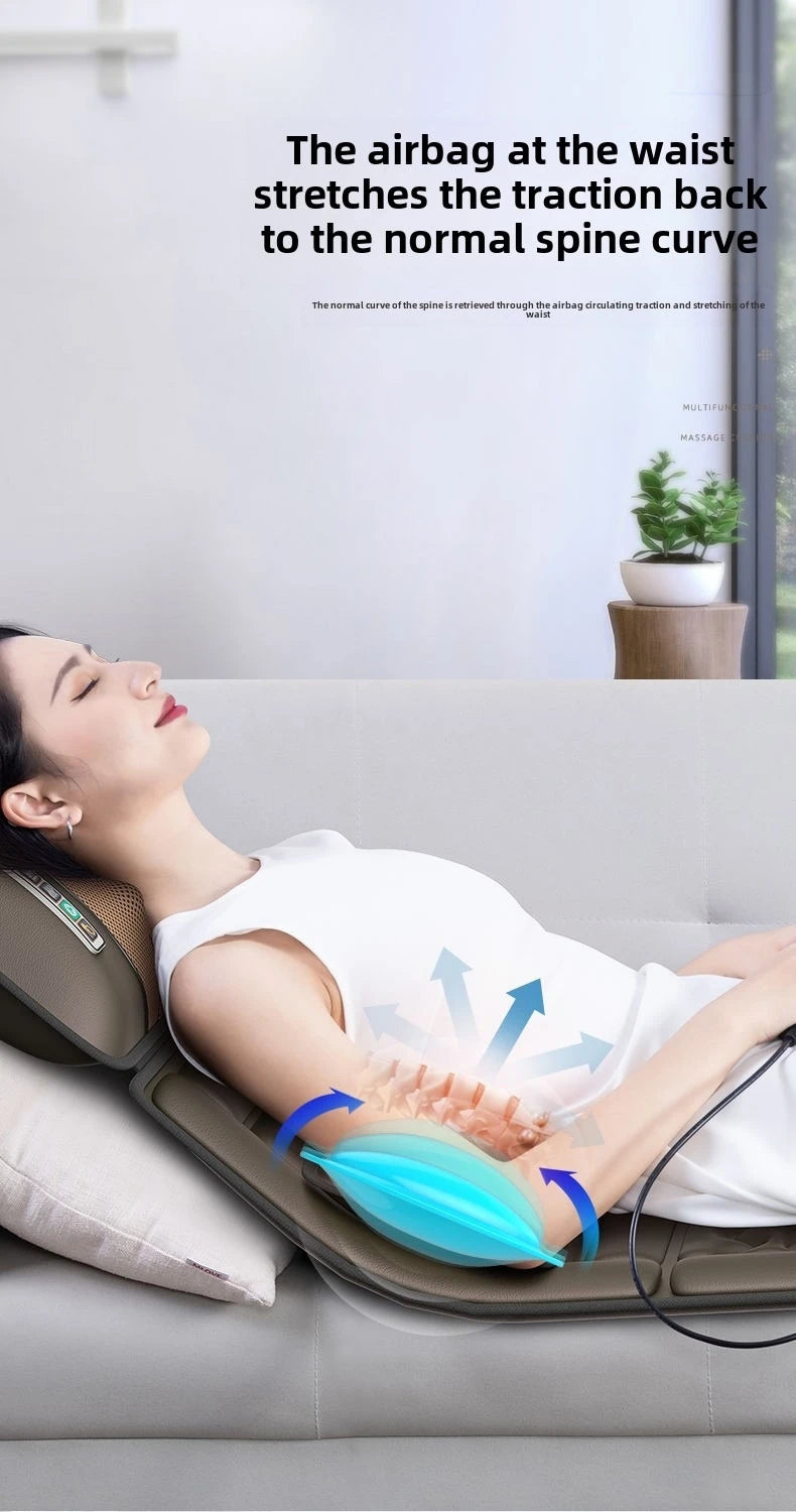 Matelas de massage électrique multifonction – traction lombaire, airbags et chaleur