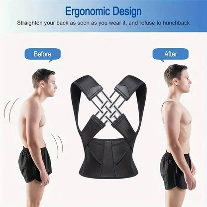 Correcteur de posture pour hommes et femmes – redresseur d'épaules ajustable avec soutien complet du dos