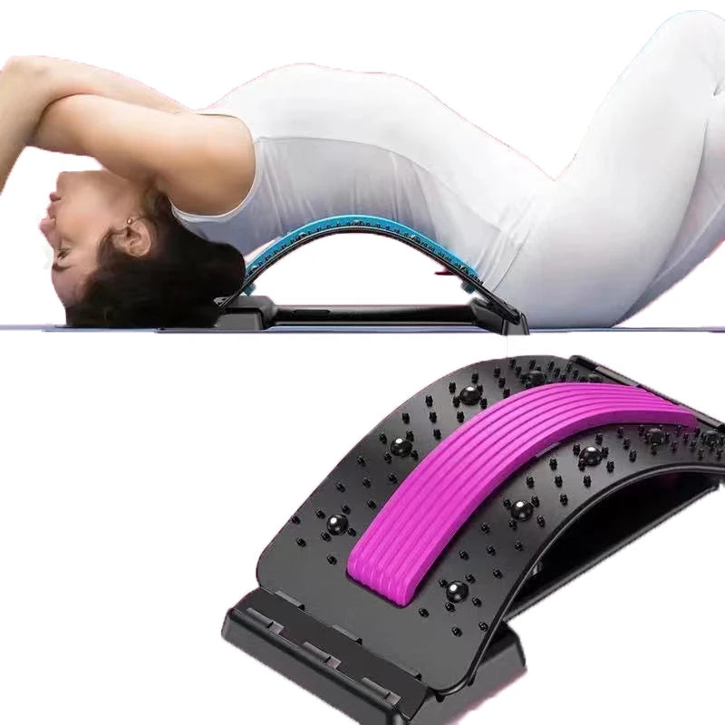 Équipement d'étirement de dos multi‑niveaux – masseur et support lombaire
