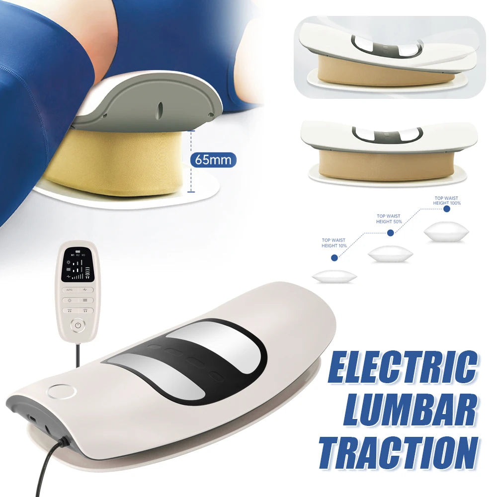 Appareil de traction lombaire électrique – coussin gonflable avec vibration et chaleur