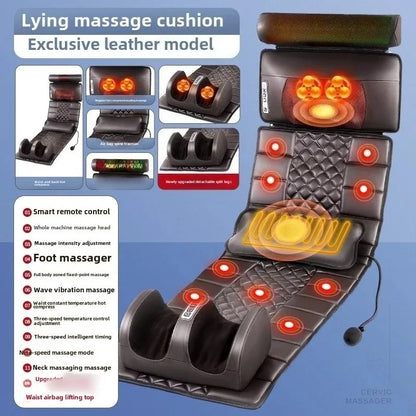 Matelas de massage électrique multifonction – traction lombaire, airbags et chaleur